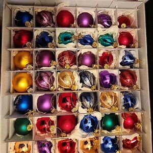 Vintage Glass QVC Collection Christmas Ornaments 42 Total